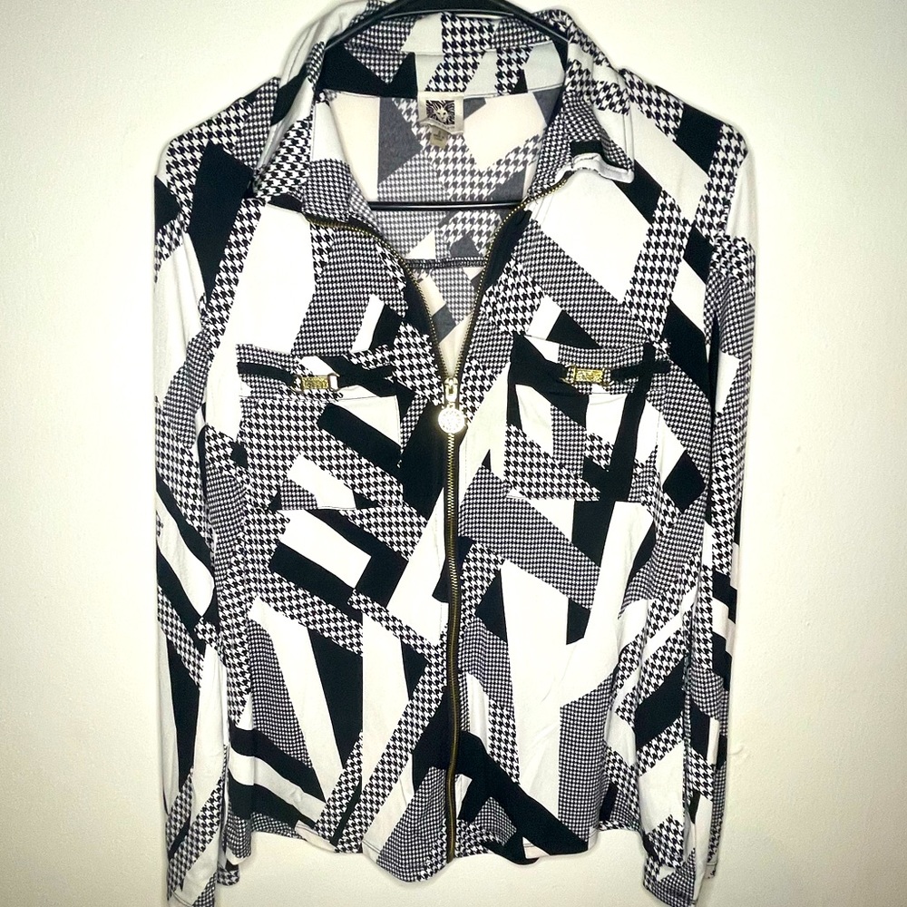 Anne Klein Printed Long Sleeve Shirt 🖤